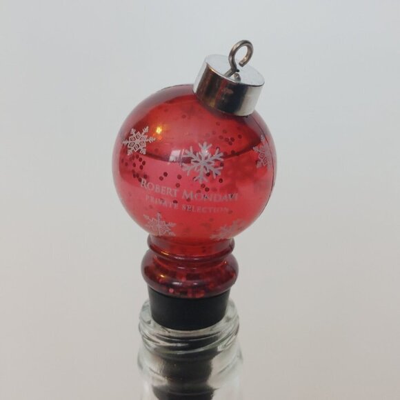 RARE Robert Mondavi Private Selection Snow Globe Wine Bottle Topper Christmas - Picture 6 of 10
